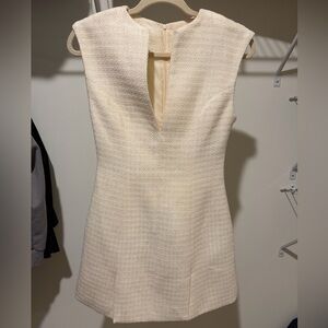 Elegant Cream V-Neck Sheath Dress